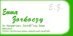 emma zorkoczy business card